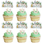 Gyufise Jungle Animal Cupcake Toppers, 36 Pcs, Green Paper Picks for 2nd Birthday and Baby Shower Decorations