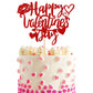 Rsstarxi Valentine’s Day Cake Topper, Glitter Love Heart Lips, Cupids Arrow, Red, Model XM232-red