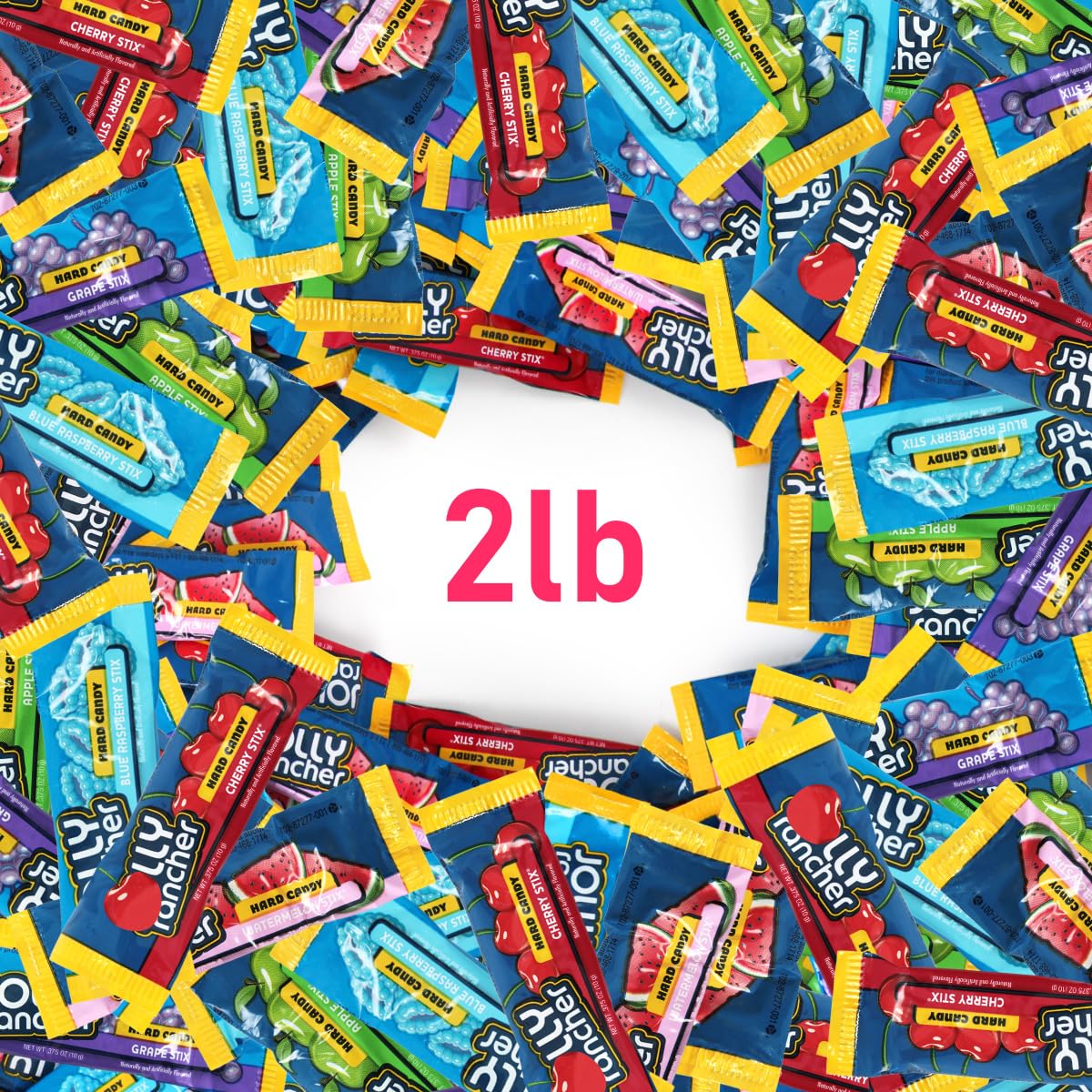 Jolly Ranchers Hard Candy Stix, 2Lb Pack Of Hard Candy Individually Wrapped, Ideal For Trick Or Treating And Stocking Stuffers,