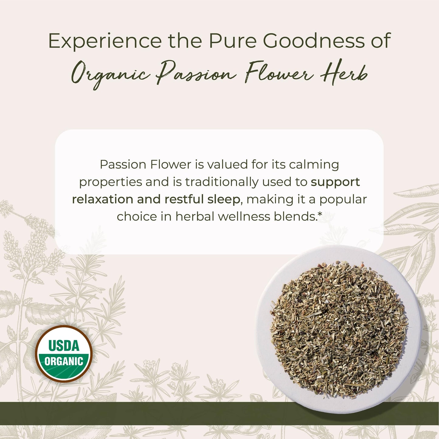 Starwest Botanicals Organic Passion Flower Herb Loose Leaf Tea - 4 Ounce Bag