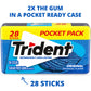 Trident Sugar-Free Chewing Gum, Original Flavor, 6 Packs of 28 Pieces, Blue, Model 10073390050730