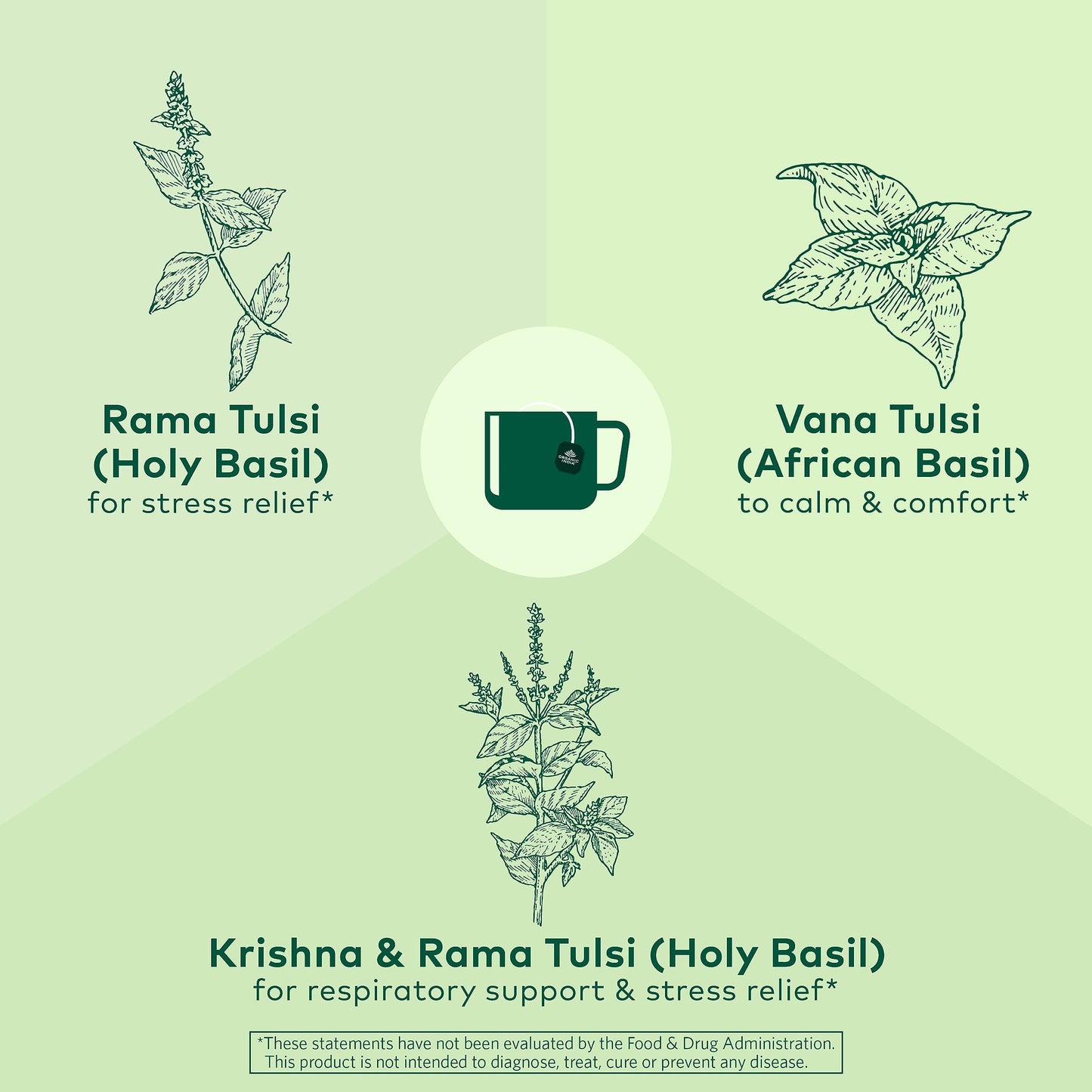 Organic India Tulsi Herbal Tea - Stress Relieving, Immune Support, Vegan, Gluten-Free - 18 Infusion Bags, 6 Pack