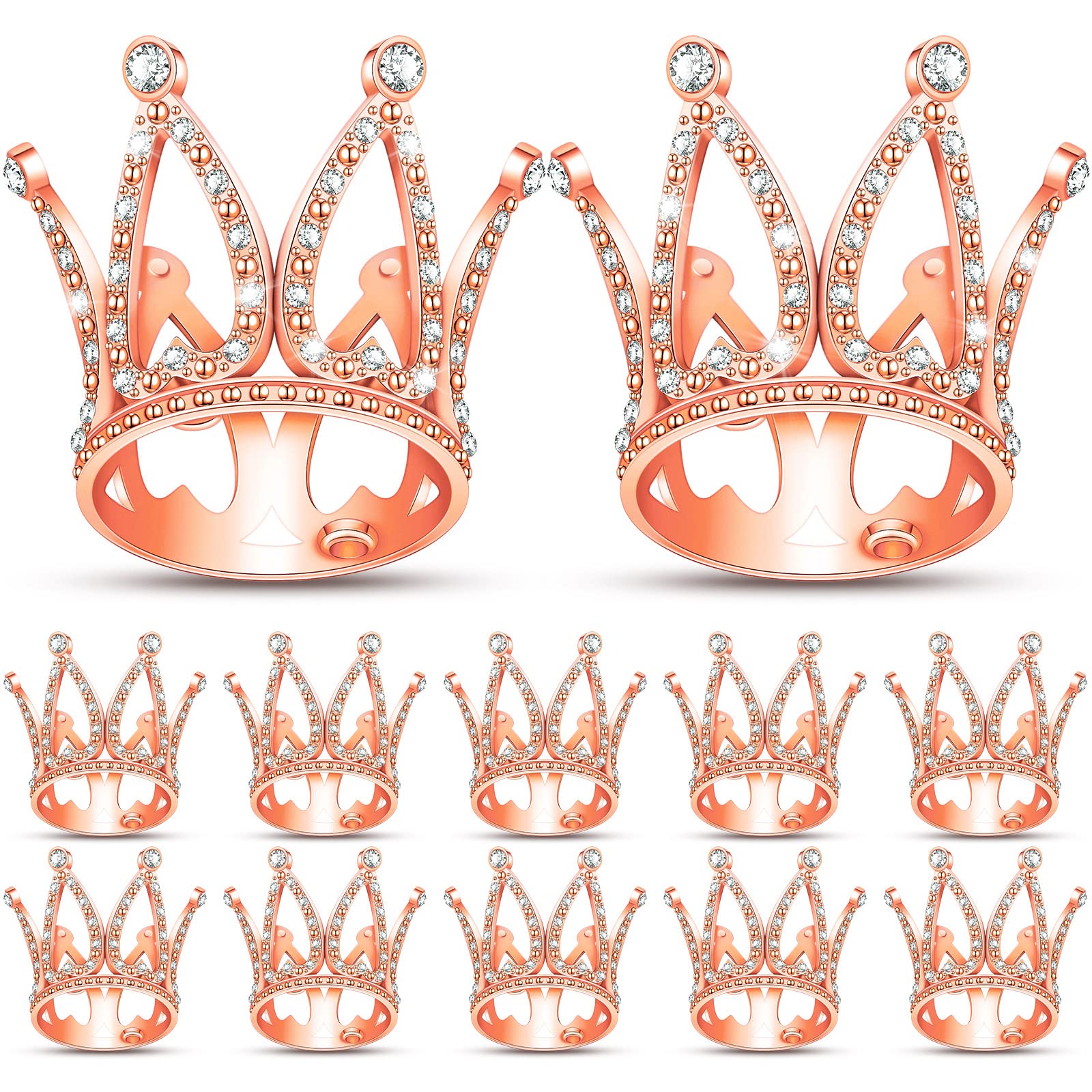12 Pieces Crown Cake Topper Mini Baby Crown Tiny Queen Crown Small Princess Headpiece Cake Decoration For Women Lady Girl Bridal