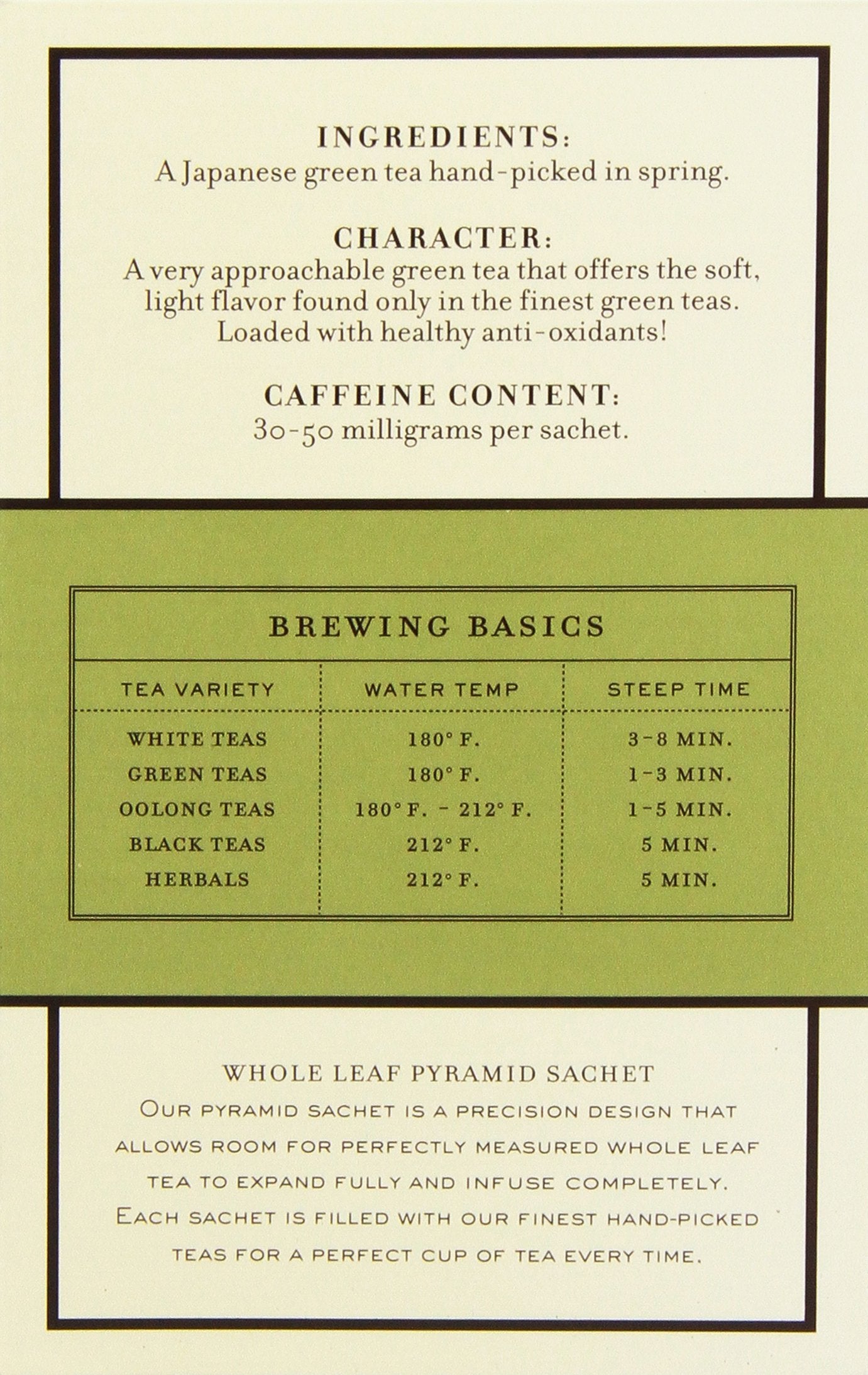 Harney & Sons Green Tea Japanese Sencha, 20 Count (Pack of 6), Model 12-0833