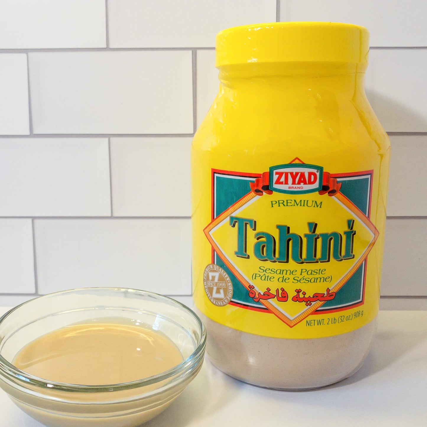 Ziyad Brand Tahini Sesame Paste, No Additives, No Preservatives, Perfect For Pita Bread, Meat, Vegetables And More! 32Oz (Pack O