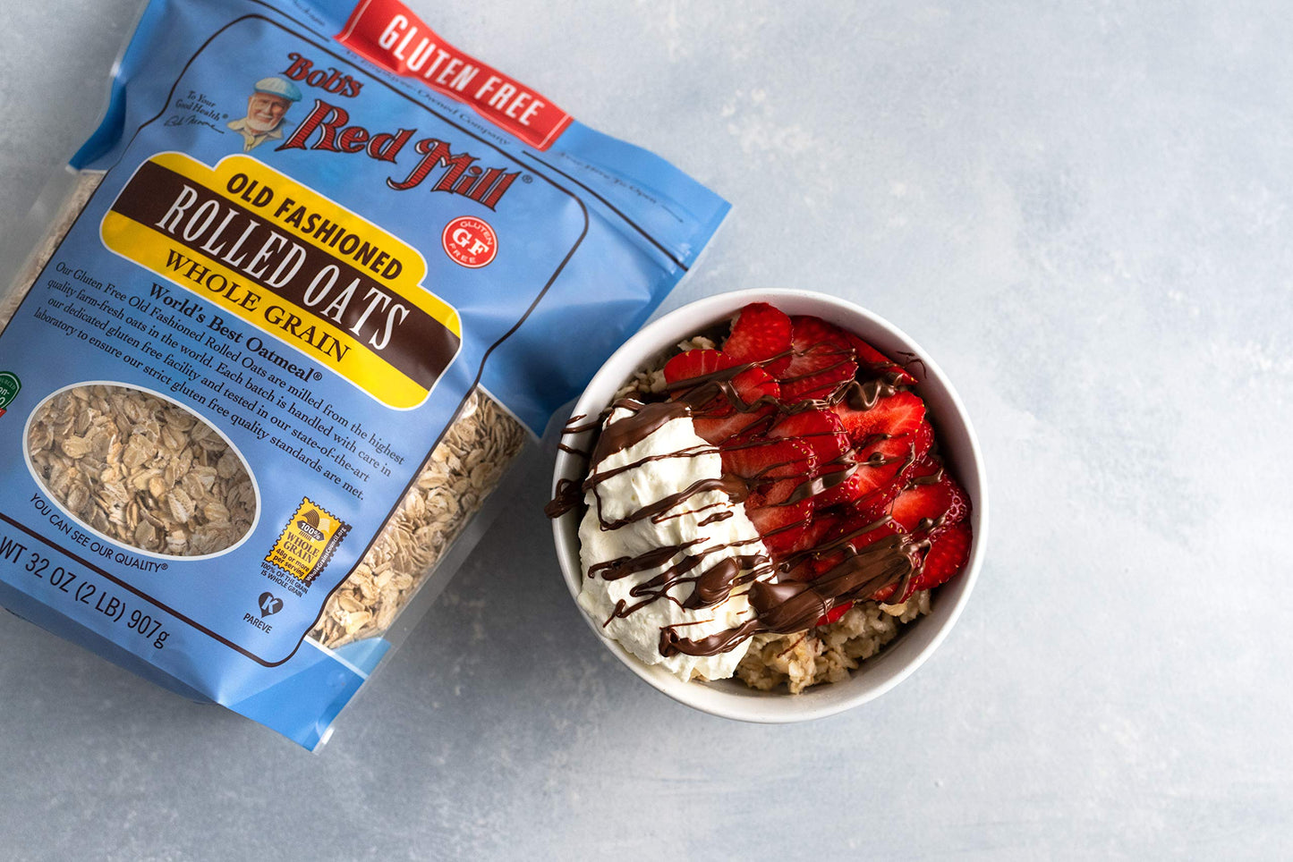 Bobs Red Mill Gluten Free Old Fashioned Rolled Oats, 52oz (Pack of 1) - Non GMO, Whole Grain, Vegan, Kosher