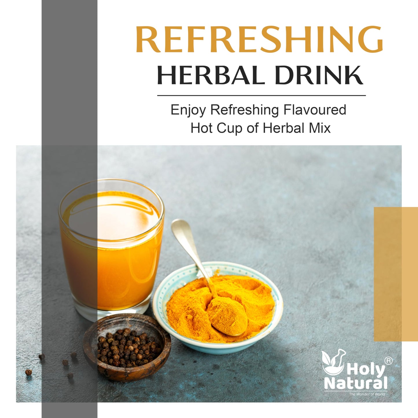 Holy Natural Turmeric Black Pepper Powder, Vegan, Gluten-Free, 1 Pound