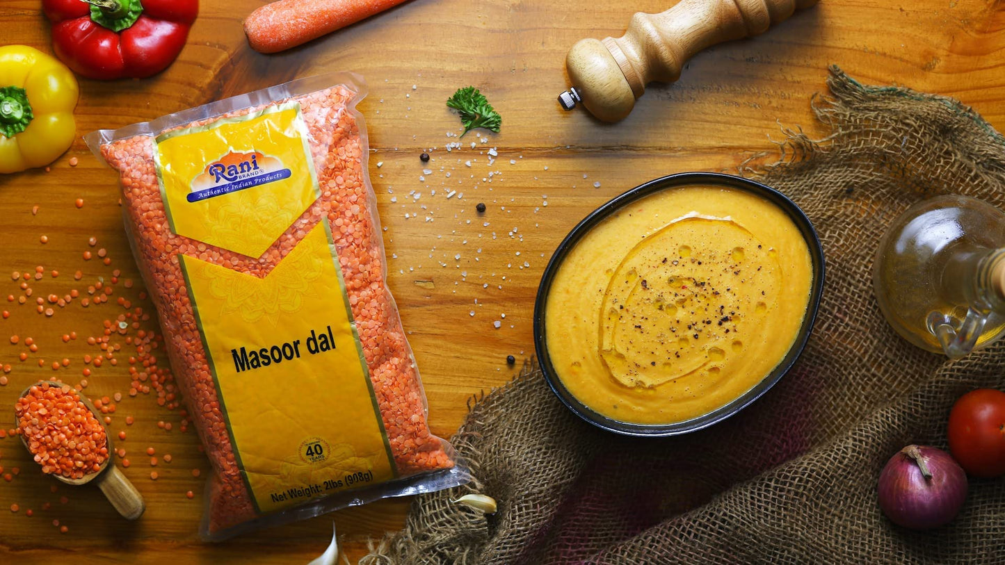 Rani Masoor Dal (Indian Red Lentils) Split Gram, 64Oz (4Lbs) 1.81Kg Bulk ~ All Natural | Gluten Friendly | Non-Gmo | Kosher | Vegan | Indian Origin
