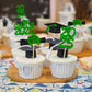 Ephlyn Graduation Cupcake Toppers, 36 Pcs, Glitter Class of 2025, Diploma & Cap Picks, Green