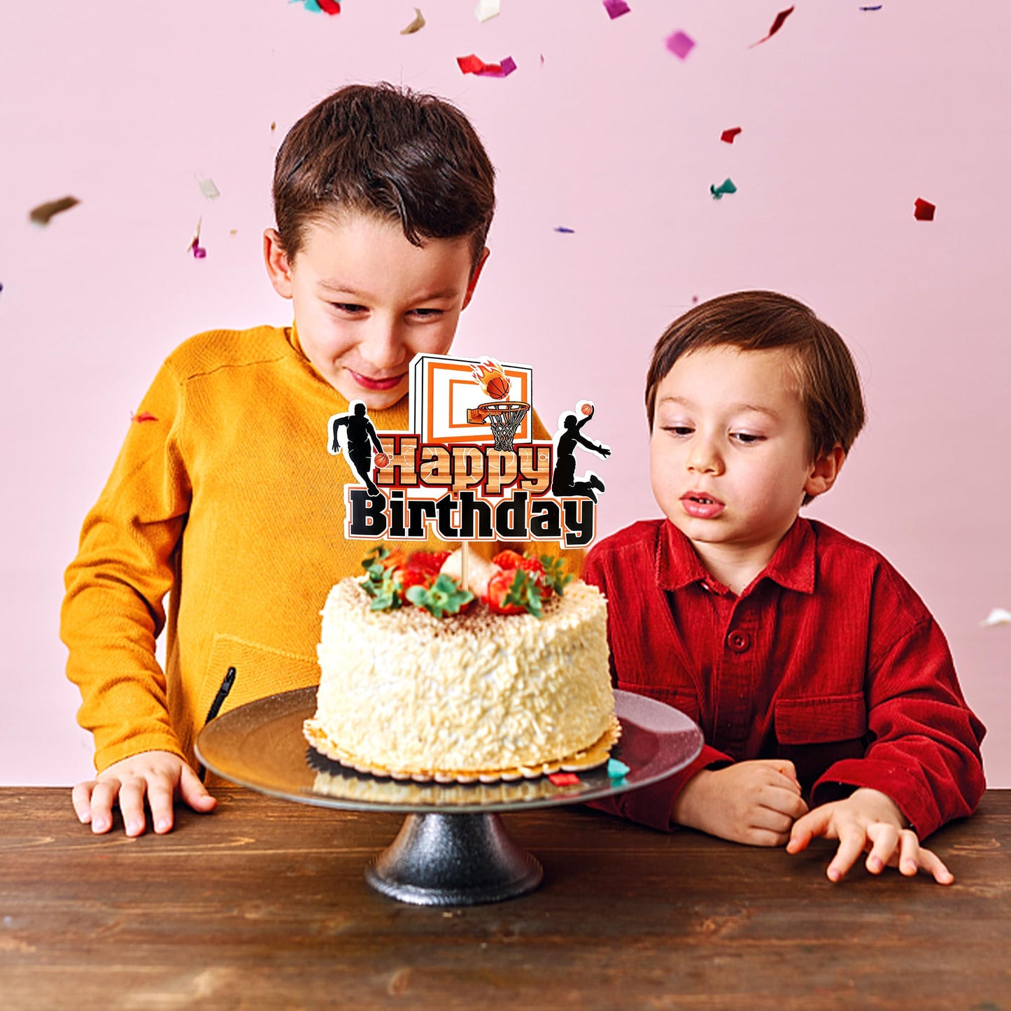 Ercadio 1 Pack Basketball Happy Birthday Cake Toppers Basketball Player Cupcake Picks Basketball Happy Birthday Cake Picks For S