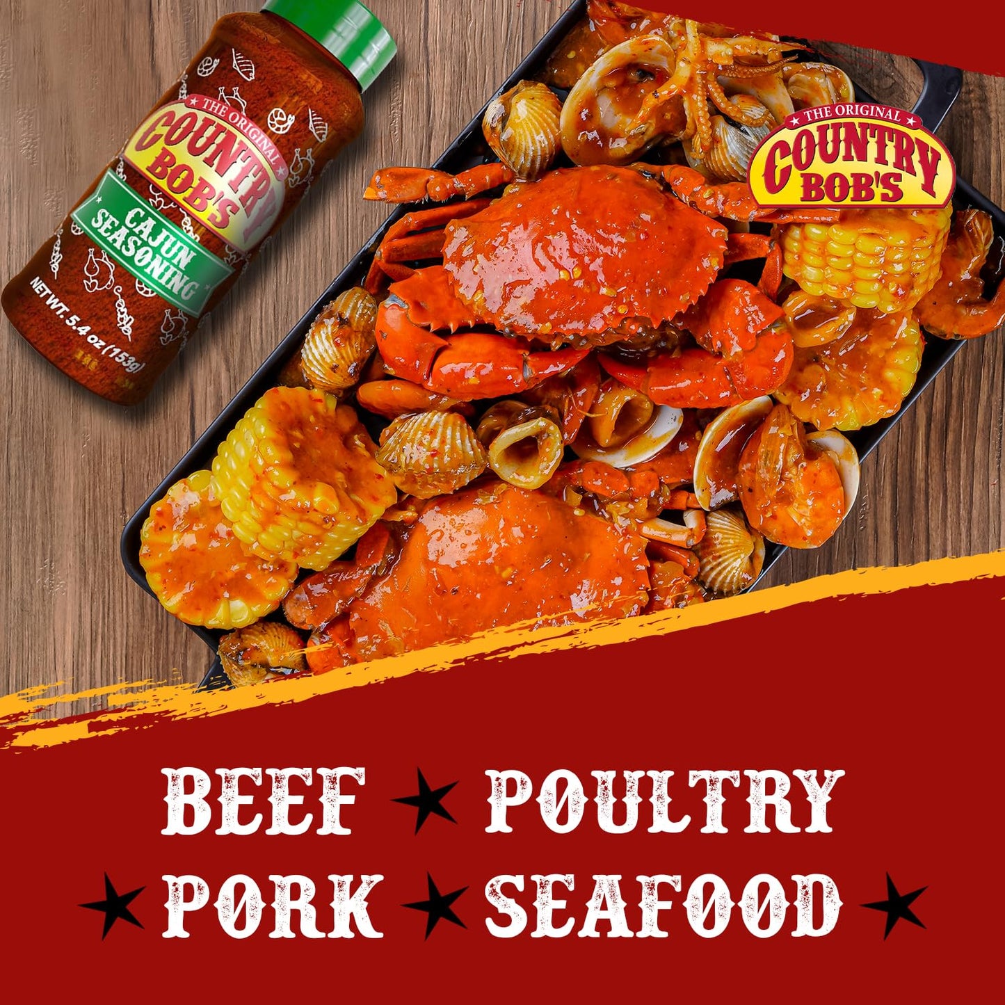 Country Bob'S Cajun Seasoning - Spicy, Robust, Earthy Blend For Flavorful Creole Dishes - Soups, Salads, Seafood, Burgers, And M