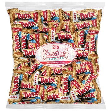 Twix Fun Size Candy Bars Left and Right  2lb Pack of Bulk Chocolate Candy Individually Wrapped  Ideal Caramel Chocolate for Sharing with Friends  Perfect Twix Mini Candy Bars for Parties and Events