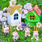 Blulu 28 Pieces Mini Cute Cow Animals Miniature Figurines Toys Cow Cake Toppers Resin Garden Miniature Moss Landscape Diy Terrar