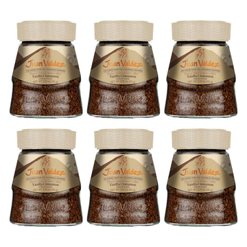 Juan Valdez Vanilla-Cinnamon Flavor Freeze Dried Coffee 3.35 OZ - Premium Colombian Coffee (Pack of 6)