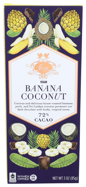 Vosges Haut-Chocolat Super Dark Coconut Ash and Banana, 3oz Bar
