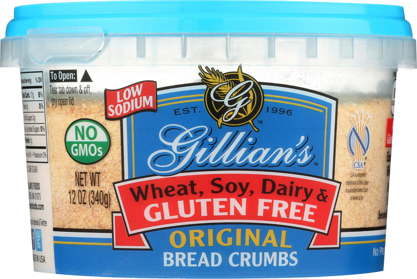 Gillians Foods Bread Crumb Plain, 12 oz