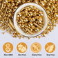 Twisweet Gold Pearl Star Rods Sprinkles for Cake Decorating, Edible Sugar Pearls for Baking, Mix Size Cake Topper Ice Cream Cupc