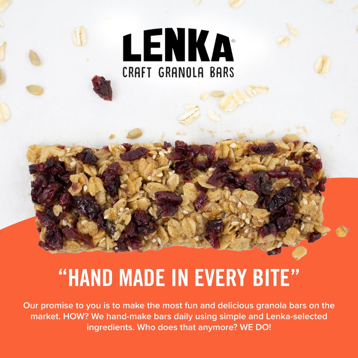 Lenka Handmade Craft Granola Bars - Berry Omega Gluten Free High Fiber - Nutritious Snack Bar With Organic Granola - 12 Pack