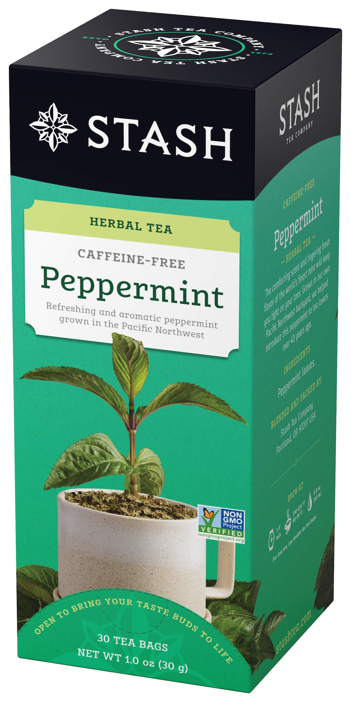 Stash Peppermint Herbal Tea, 30 Tea Bags per Box, 6 Boxes (180 Total)
