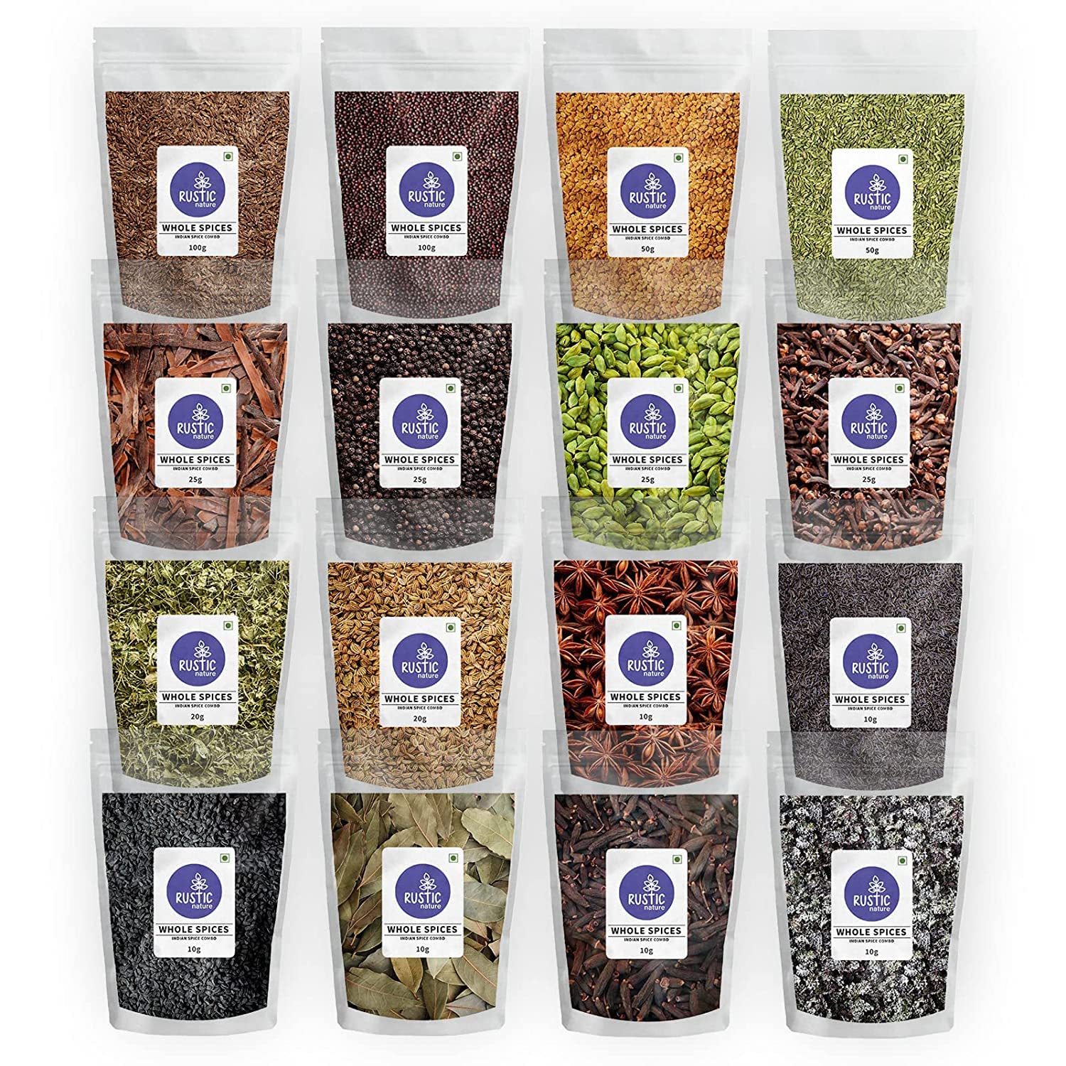 Rustic Nature Whole Indian Garam Masala, 16 Different Spices (500g) | Vegan, No Colors | Indian Origin (Pack of 1)