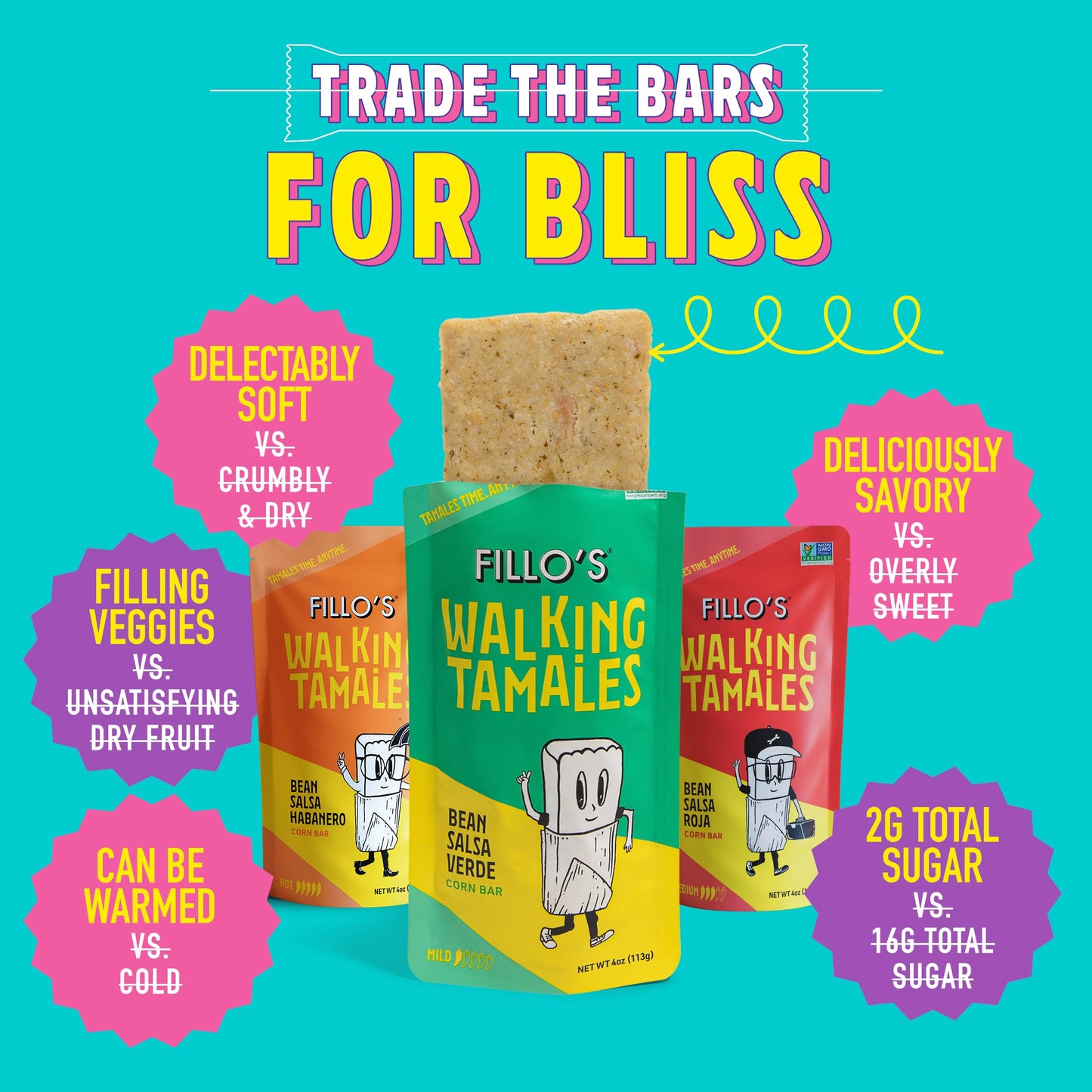Fillo'S Walking Tamales, Savory Variety Pack Of 7, Ready-To-Eat, Delicious, Gluten-Free, Preservative-Free, Vegan Friendly, Micr