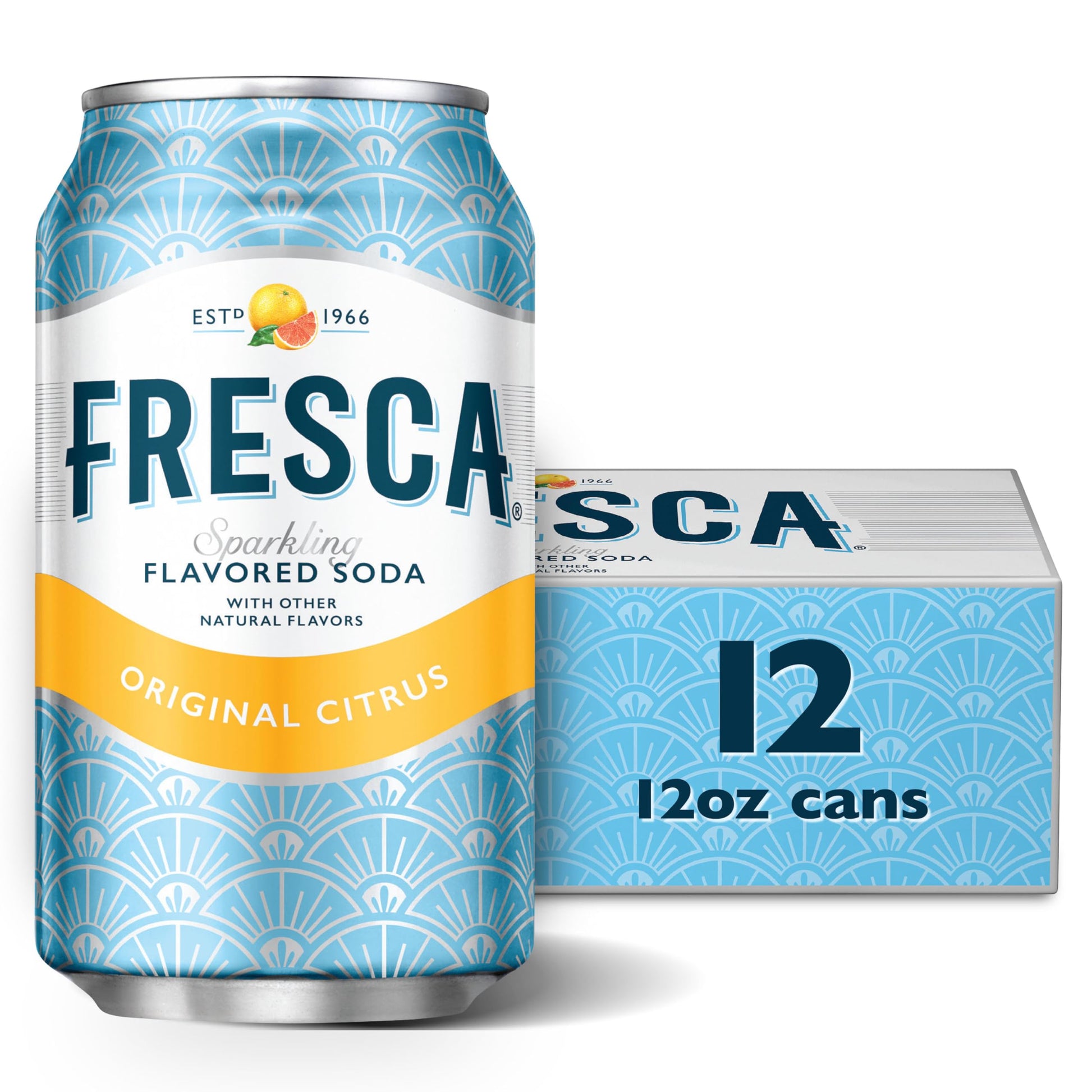 Fresca Citrus Soda, 12 Ounce (Pack of 12) - Refreshing Citrus Flavor, 144 Fl Oz Total