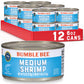 Bumble Bee Medium Canned Shrimp, 6 oz Cans (Pack of 12) - Shrimp in Water, Cooked, Peeled, Deveined - 22g Protein per Serving - 