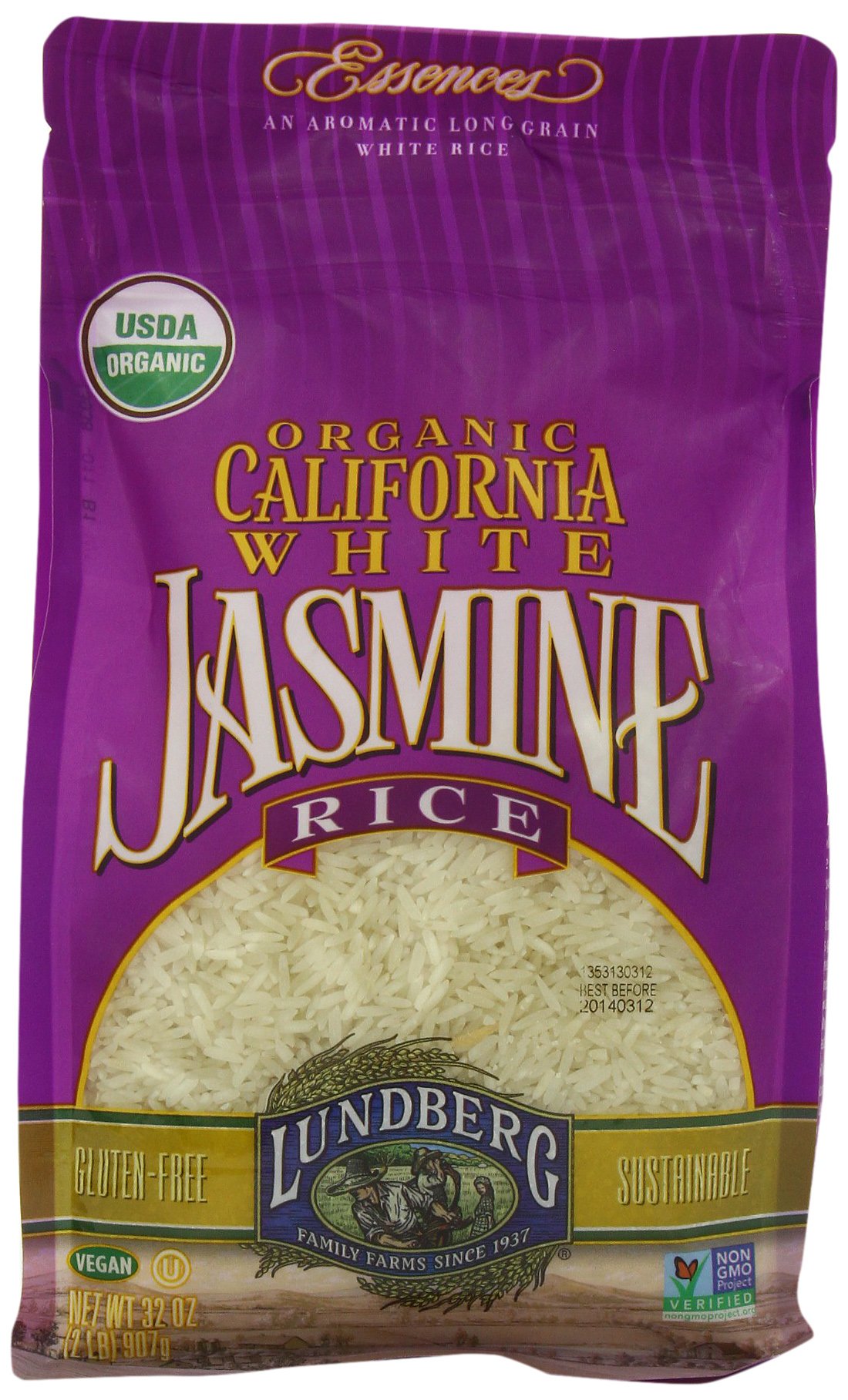 Organic California White Jasmine Rice 2 lb Bag(S)