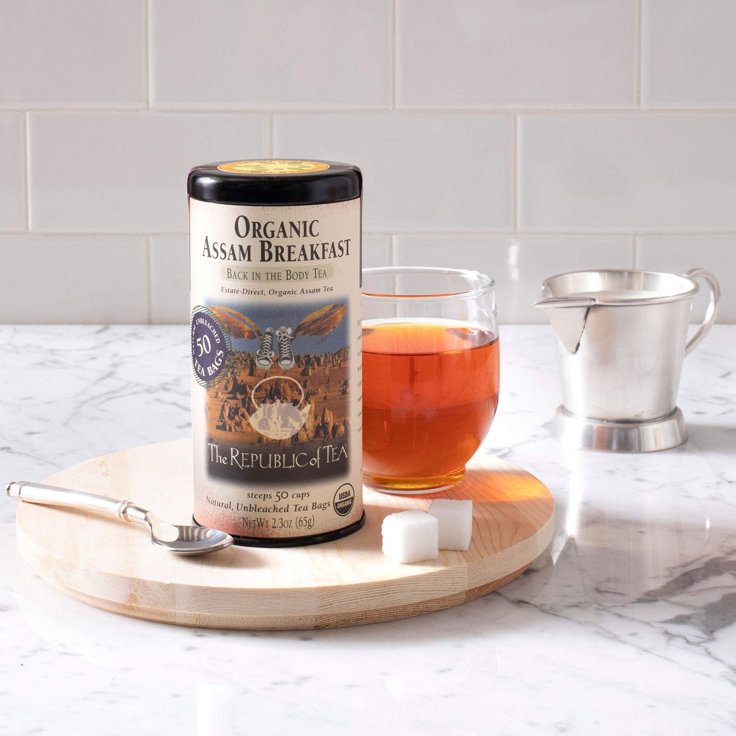 The Republic of Tea Organic Assam Breakfast Black Tea - 50 Tea Bags, Tin