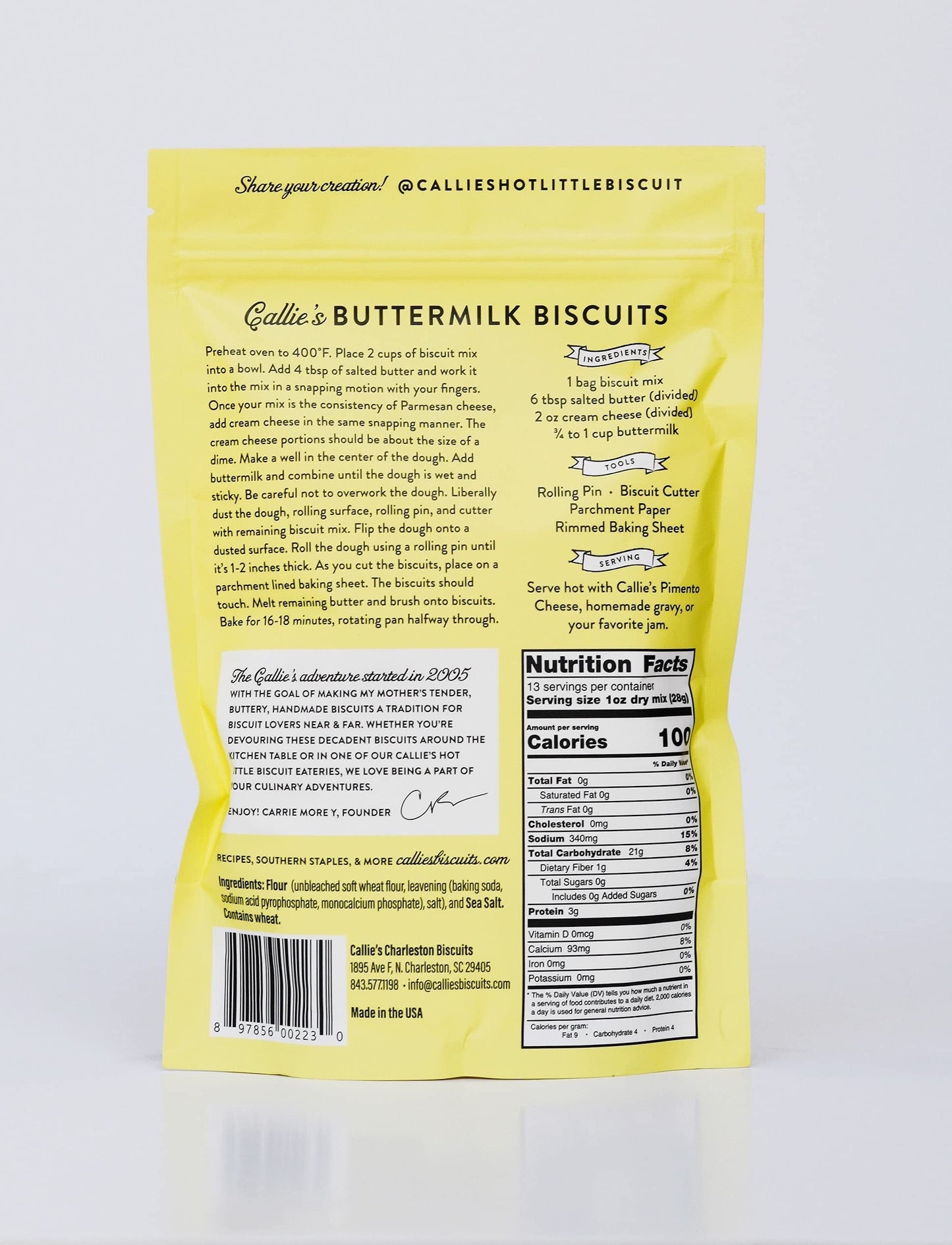 Callies Hot Little Biscuits | Buttermilk Biscuit Mix | Fast, Easy, Delicious | Southern Recipe | 2 Bags Of Biscuit Mix | 13Oz Pe