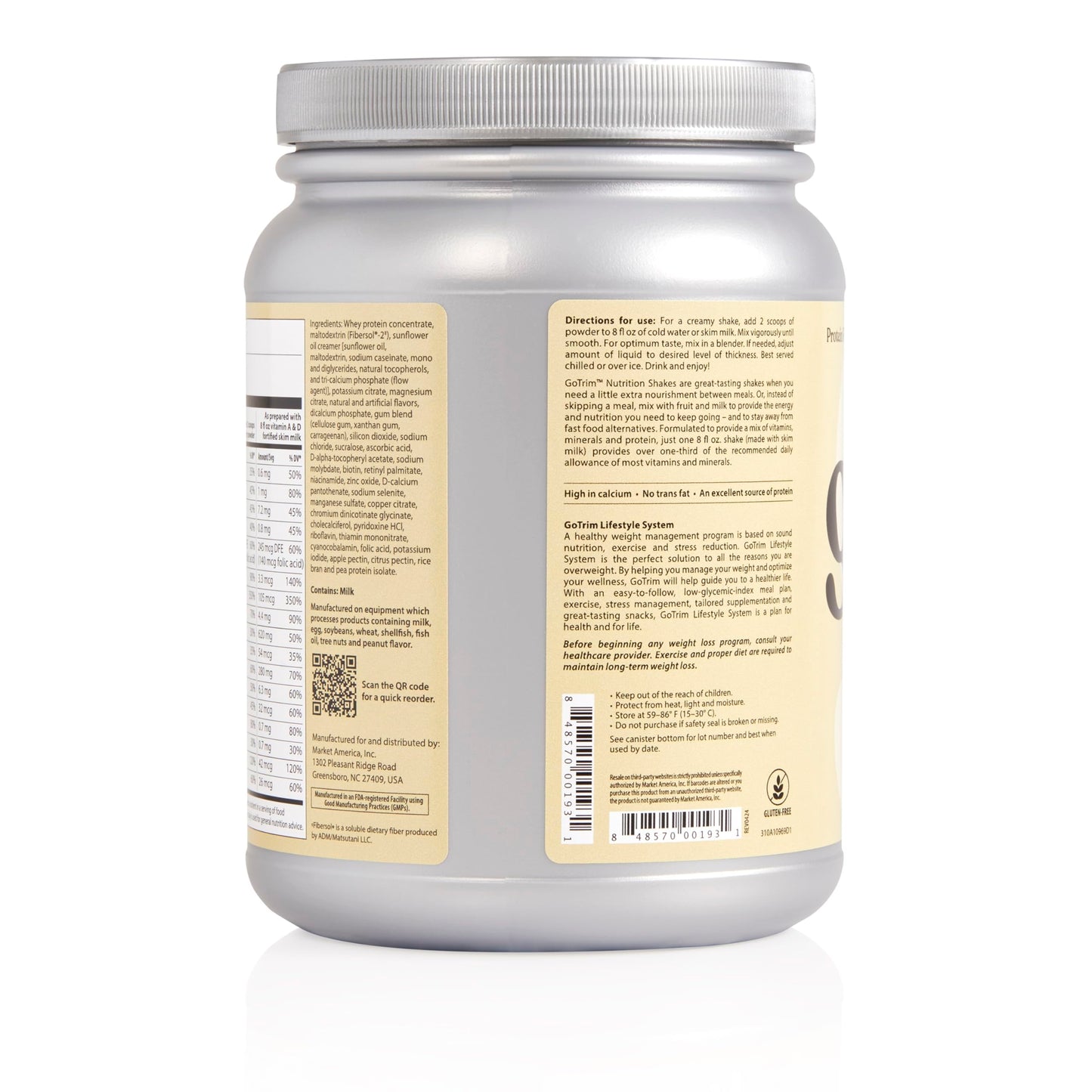 GoTrim Nutrition Shakes - Creamy Vanilla, High Protein, Meal Replacement Shake with 19g Protein & 10g Fiber, Ready to Drink, Glu