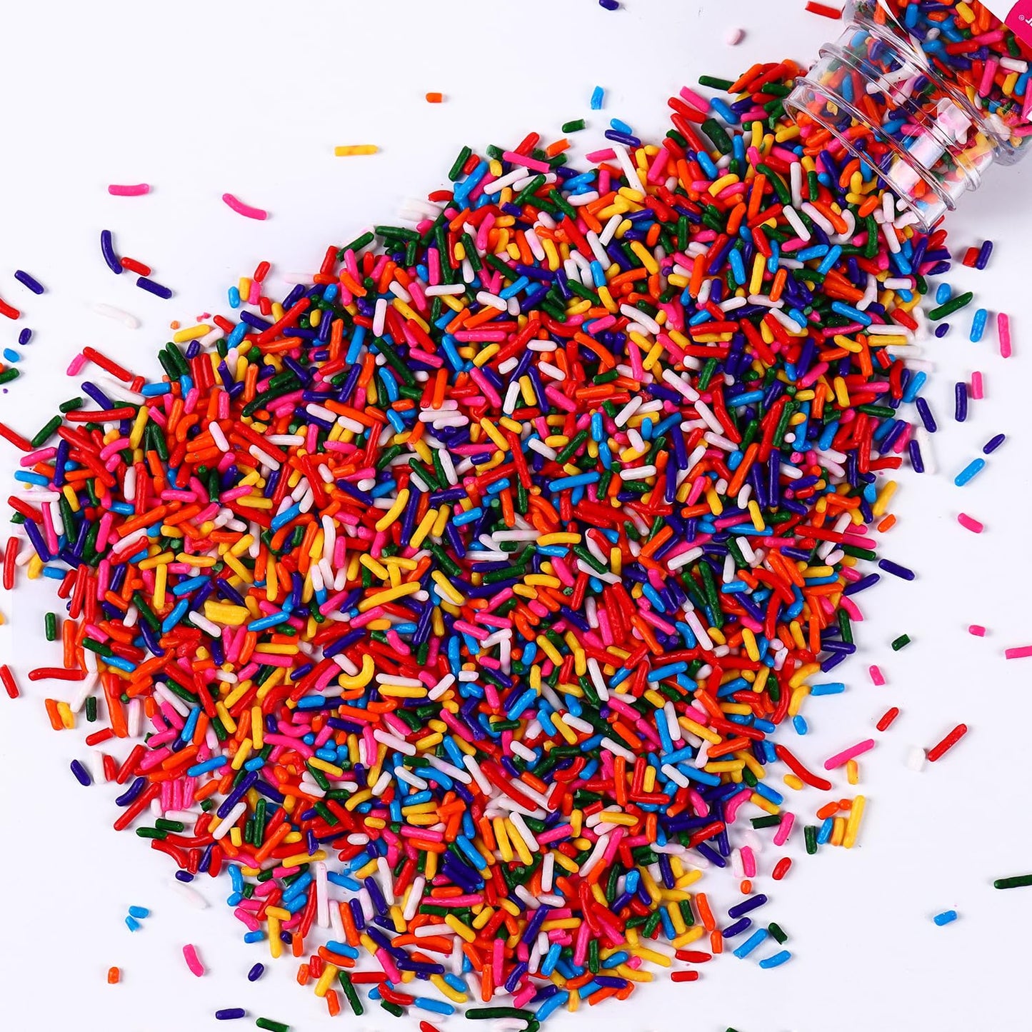 Rainbow Sprinkles For Cake Decorating, Rainbow Jimmies Sprinkles, 3.52Oz Edible Sprinkles For Cupcake Toppers Ice Cream Cookie B