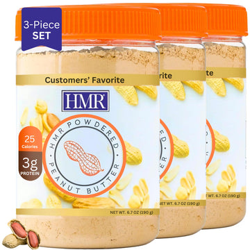 3-Pack HMR Peanut Butter Powder | Powdered Peanut Butter (32 Servings), Powder Mix from Real Dry-Roasted Peanuts, 3 grams of Pro