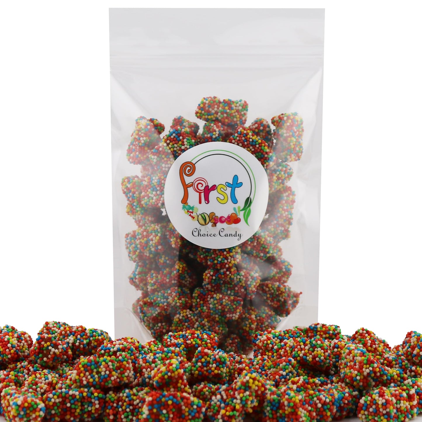 FirstChoiceCandy Gummy Bears Crispy Crunchy, Rainbow Gummy Bears (2 LB)