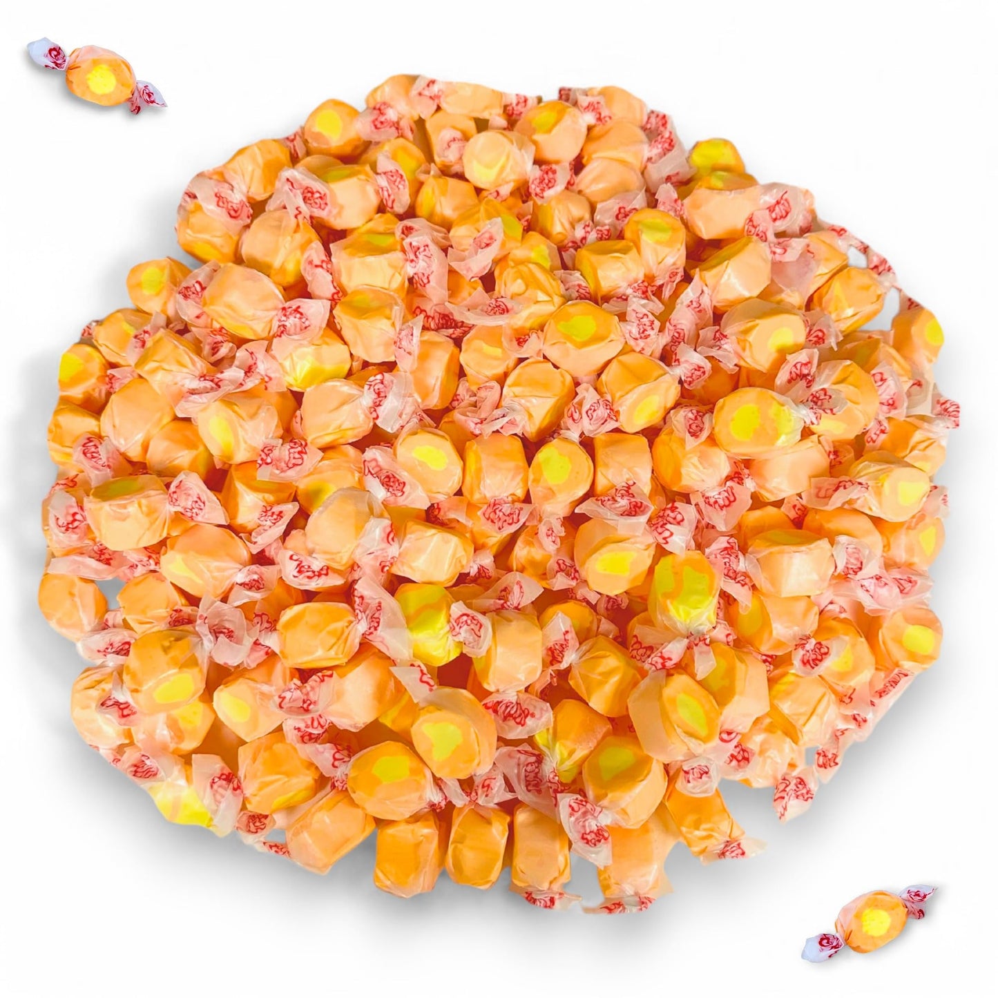 Premium Mango Saltwater Taffy Chewy Candy Sweet, Fruity Flavor Bulk 1 Lb Bag 60+ Pieces Individually Wrapped, Nut & Gluten Free