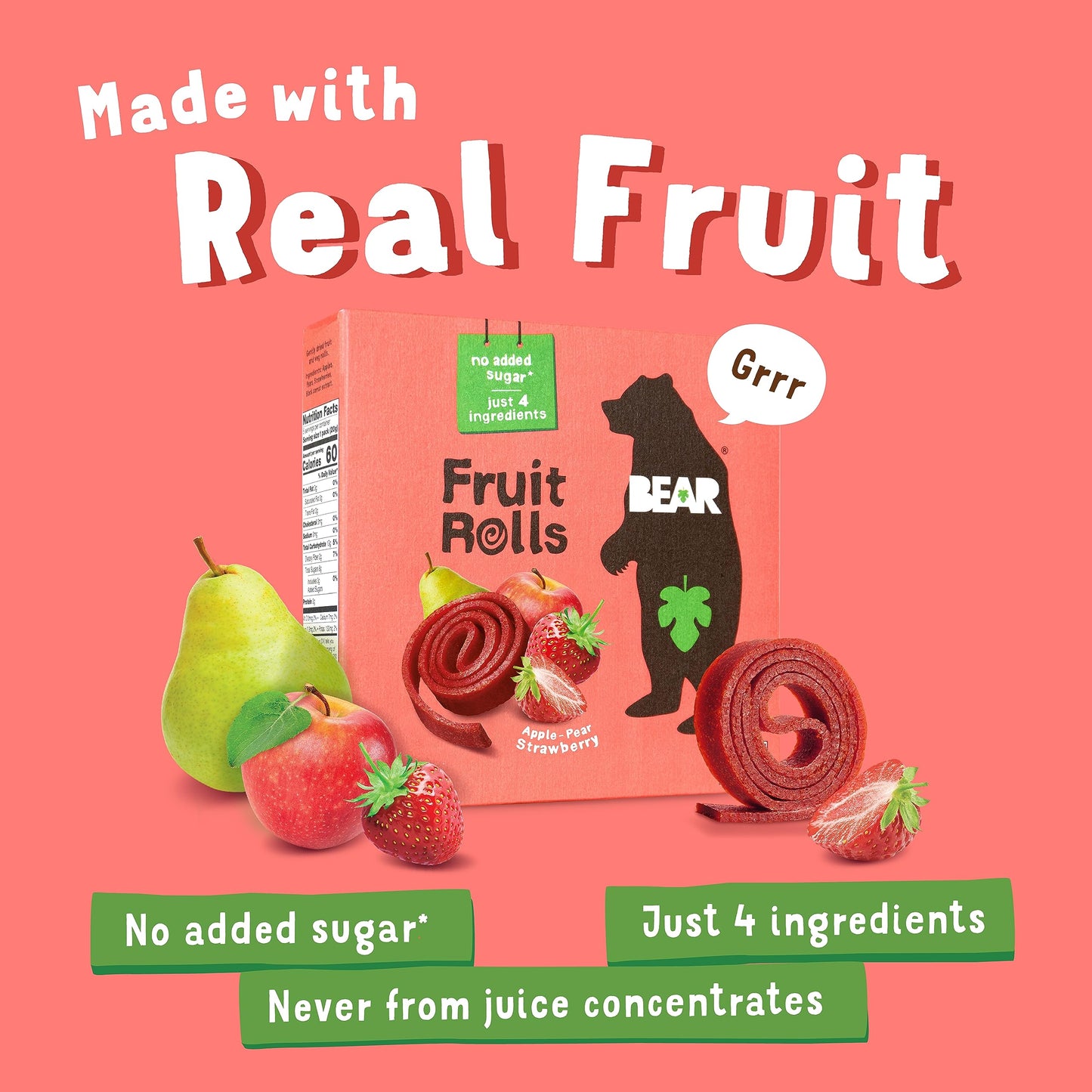 Bear Yoyo Fruit Roll Strwbry Multpk 3.5 OZ