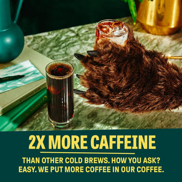 Wandering Bear Extra Strong Organic Cold Brew Coffee, Variety Pack, 32 Fl Oz, 3 Pack - Straight Black, Vanilla, & Mocha - Ready
