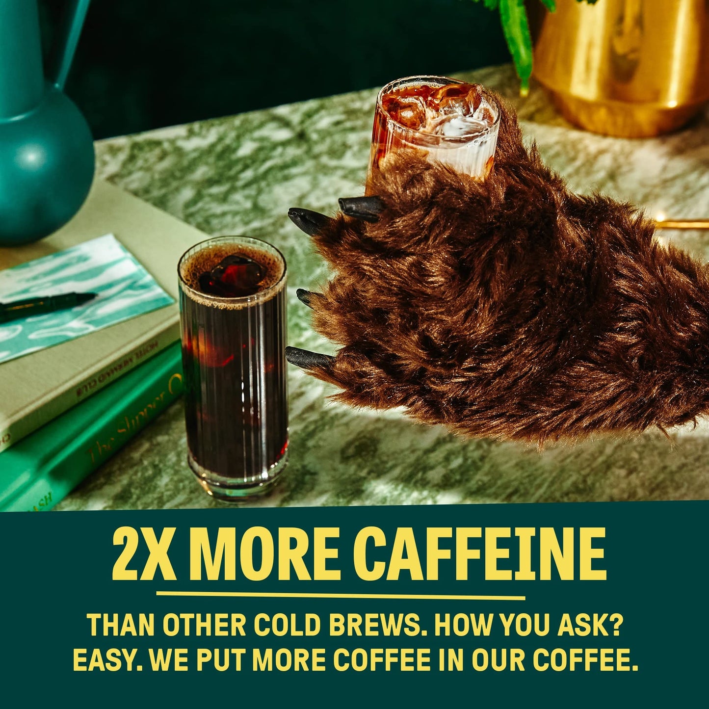 Wandering Bear Extra Strong Organic Cold Brew Coffee, Straight Black, 32 fl oz, 1 pack - Smooth, Organic, Unsweetened, Shelf-Sta