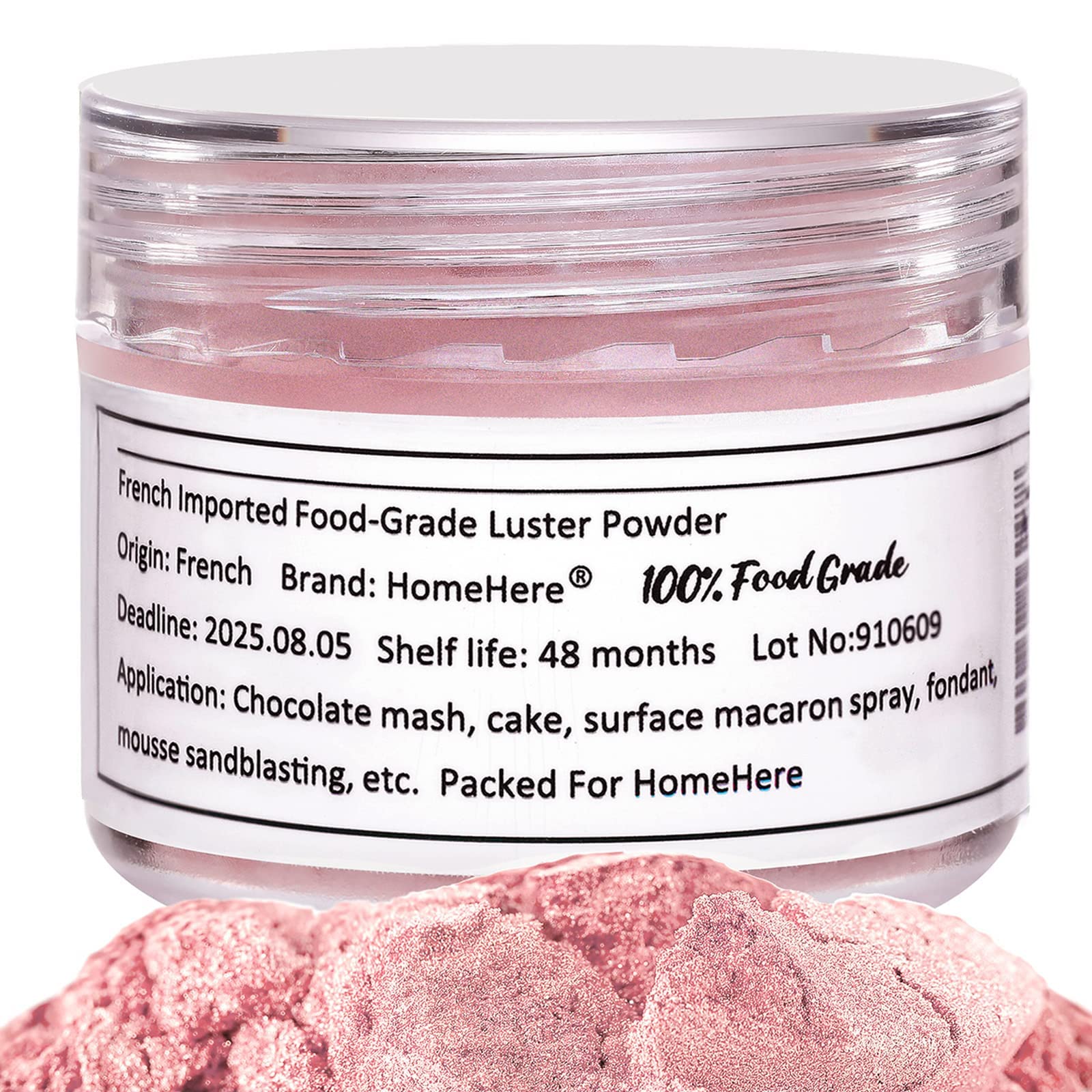 Homehere Edible Luster Dust Food-Grade Glimmer Powder Glitter For Cake Decorating 7G  Edible Sprinkle Glitter For Mixed Flavors Drinks Baking Candy Dessert Chocolate Vegan Tasteless  Light Pink