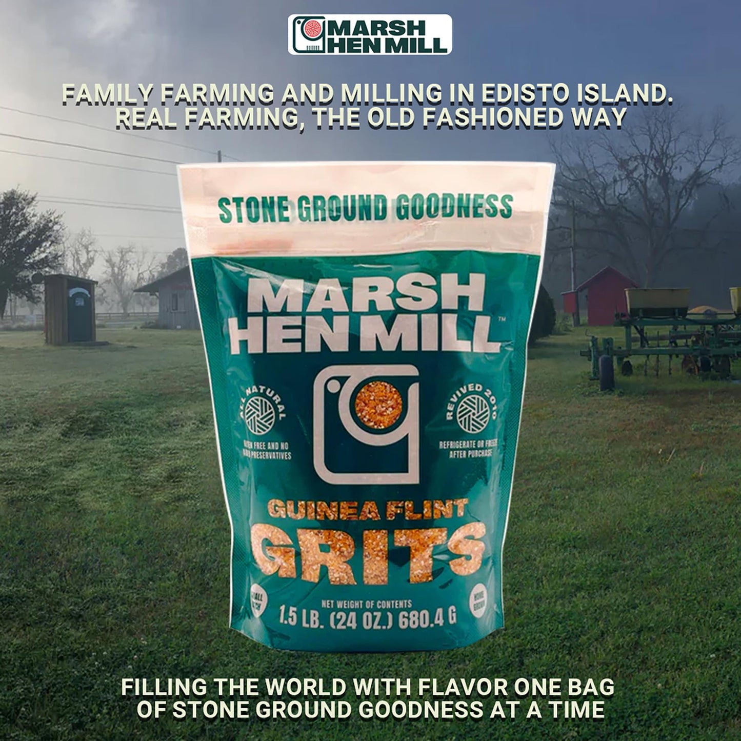 Marsh Hen Mill Guinea Flint Grits 24 Ounce Bag