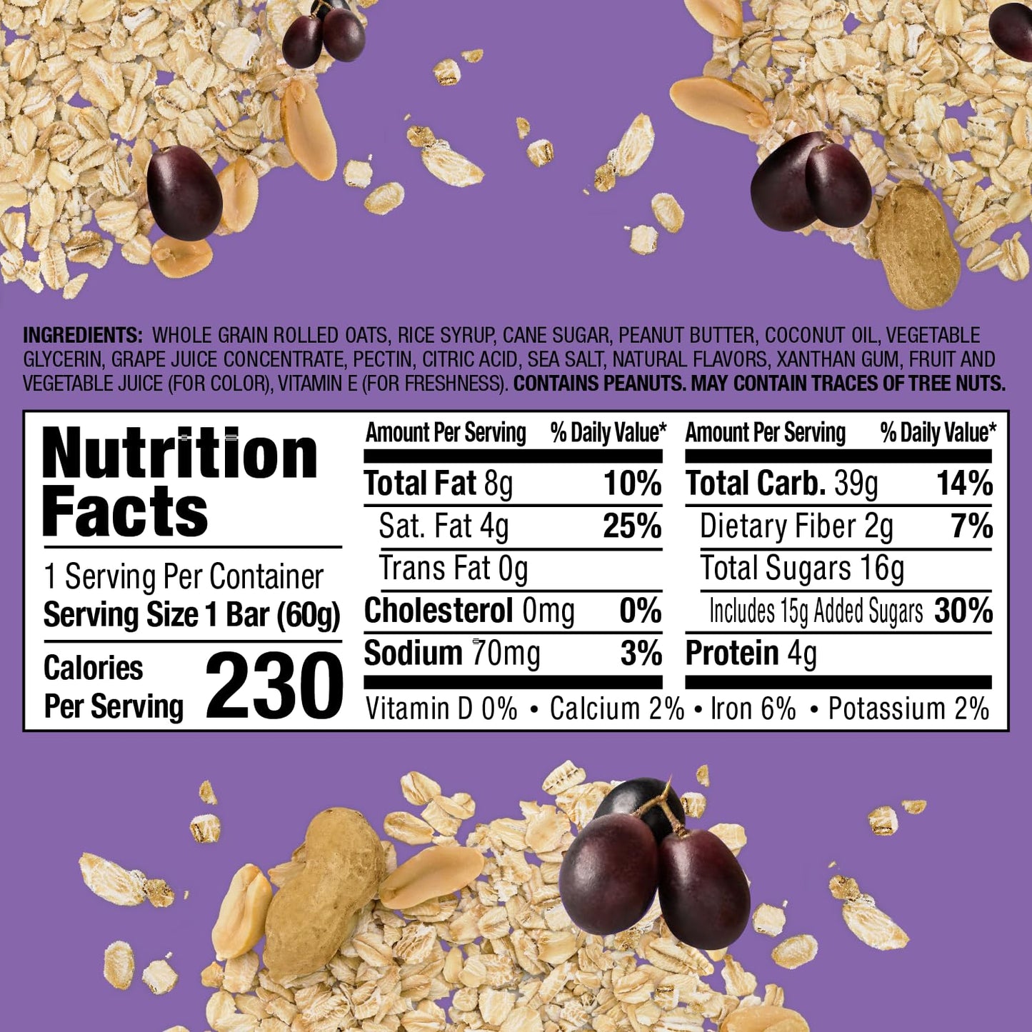 Bobos Peanut Butter And Jelly Oat Snack Variety Pack, 10 Grape Flavored, 10 Strawberry Flavored, Healthy Everyday Snack
