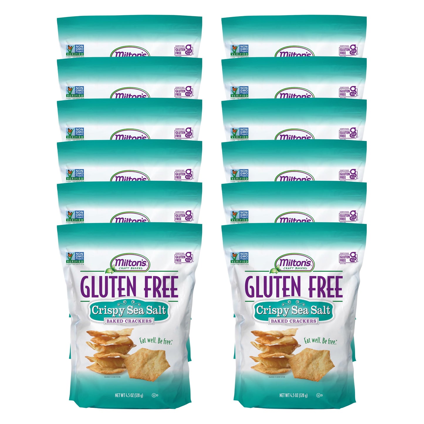 Miltons Craft Bakers Gluten Free Crispy Sea Salt Crackers - Baked Sea Salt Crackers, Non-GMO Project Verified, Certified Gluten