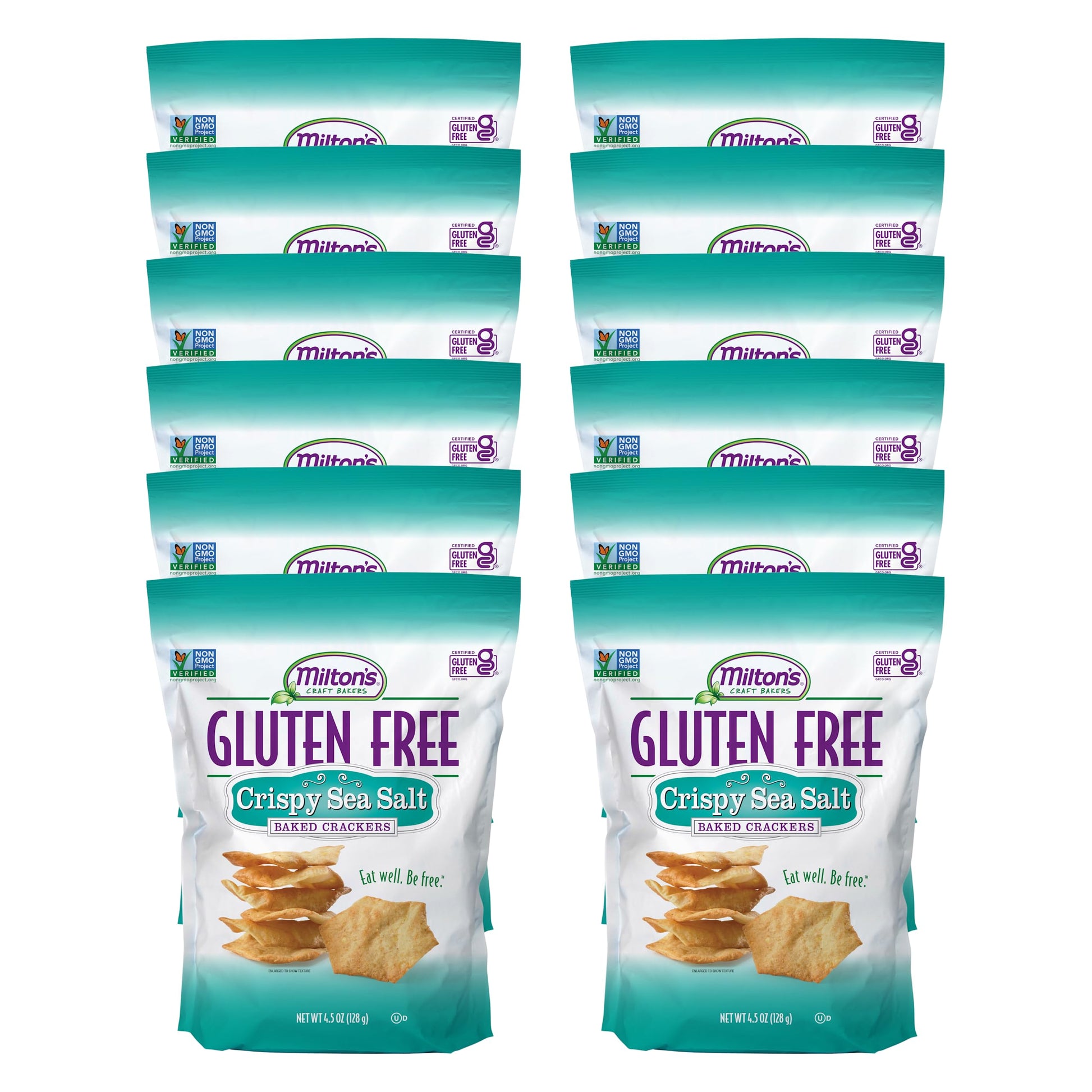 Miltons Craft Bakers Gluten Free Crispy Sea Salt Crackers - Baked Sea Salt Crackers, Non-GMO Project Verified, Certified Gluten