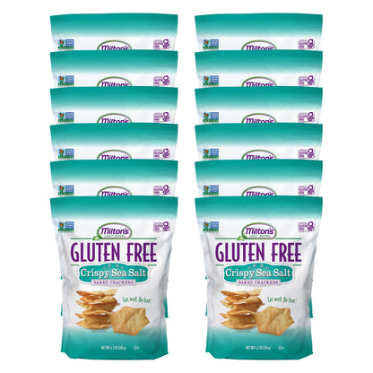 Miltons Craft Bakers Gluten Free Crispy Sea Salt Crackers - Baked Sea Salt Crackers, Non-GMO Project Verified, Certified Gluten
