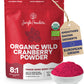 Jungle Powders Wild Cranberry Powder Organic 5 Ounces, USDA Certified Freeze Dried Organic Cranberries Powder for Baking Flavori