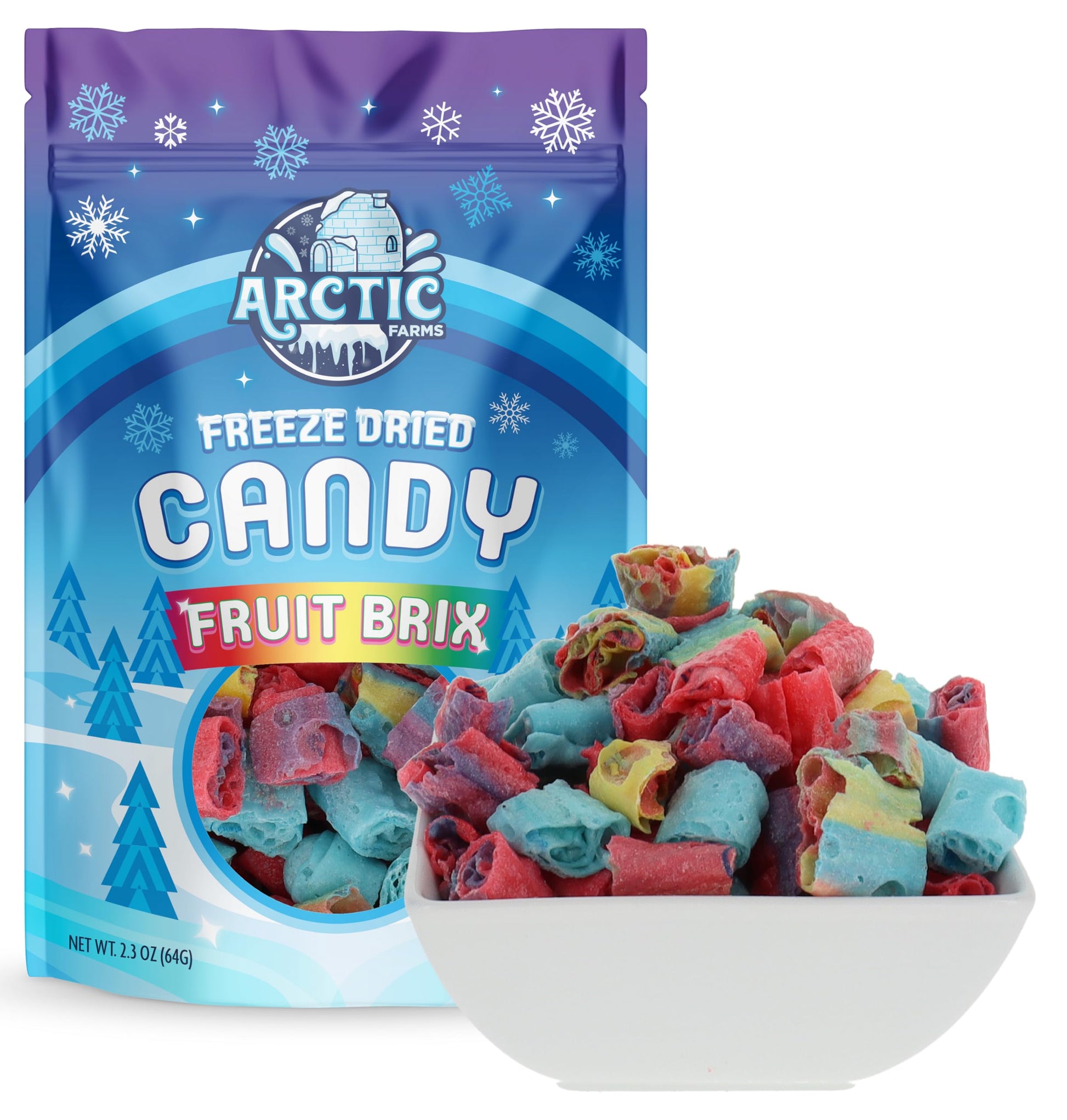 Arctic Farms Freeze Dried Candy Fruit Roll Bagged And Boxed (Assorted Flavors) (2.3Oz) (Assorted Brix)