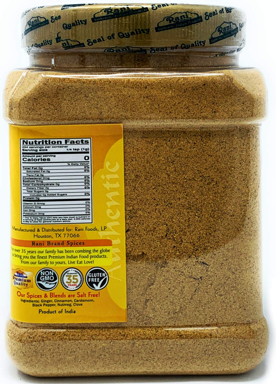 Rani Tea (Chai) Masala Indian Spice Blend 16Oz (1Lb) 454G Bulk Pet Jar ~ All Natural | Vegan | Gluten Friendly | Salt & Sugar Fr