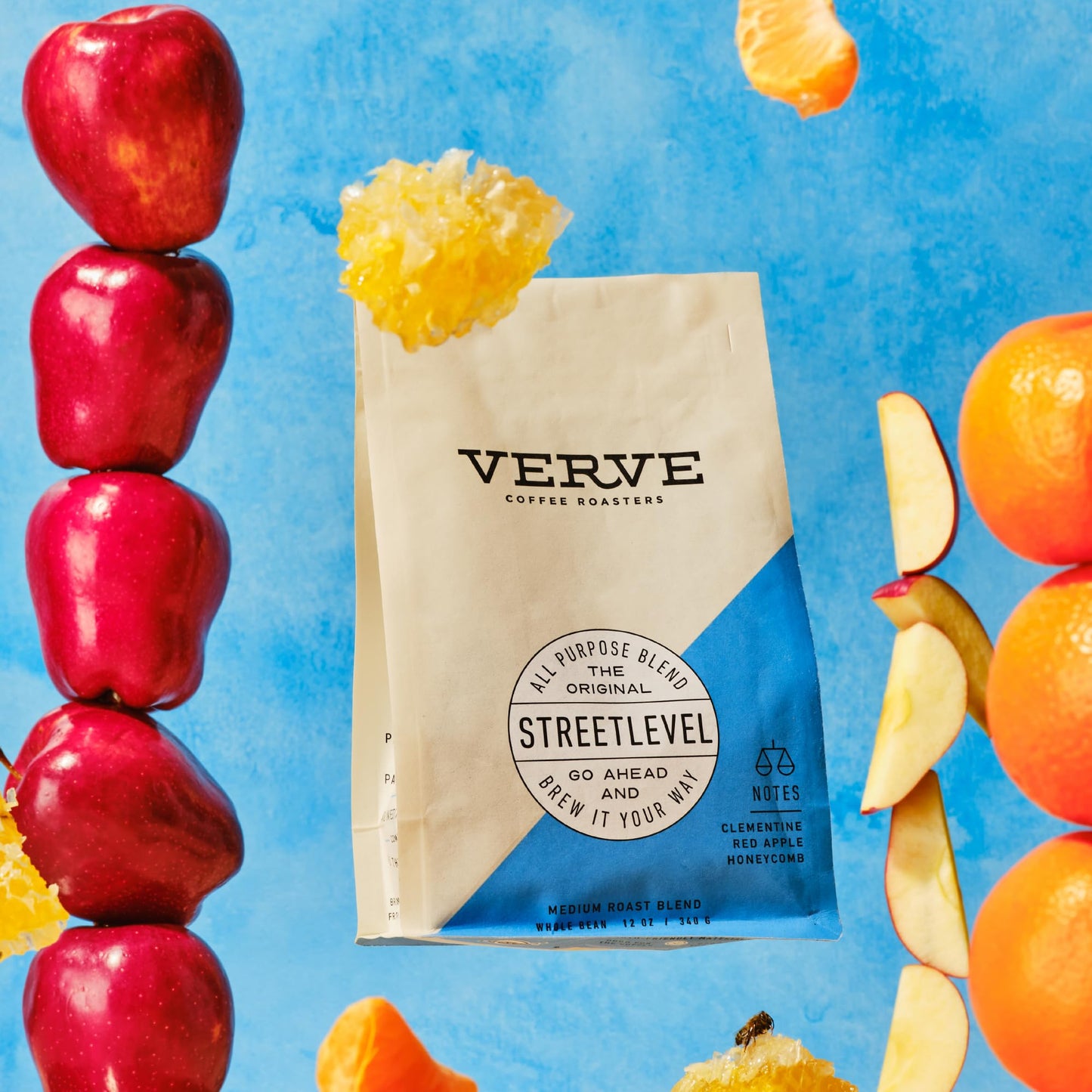 Verve Coffee Roasters Whole Bean Coffee Streetlevel Blend, Medium Roast, 12oz Resealable Pouch