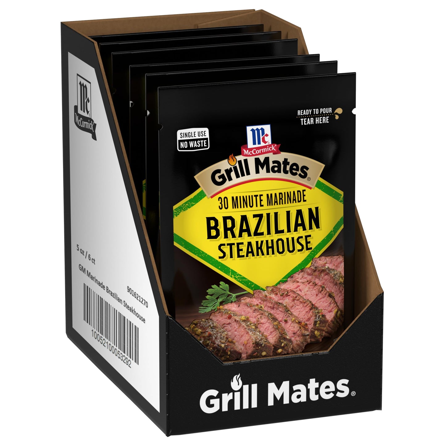 McCormick Grill Mates Marinade, Brazilian Steakhouse, 30 Minute Liquid Marinade, Single Use Pouch, No Waste, Exciting Brazilian-