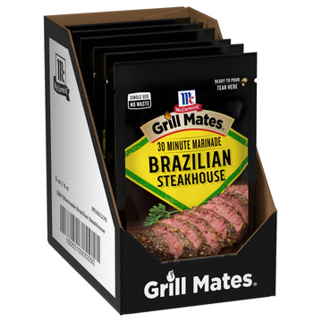 McCormick Grill Mates Marinade, Brazilian Steakhouse, 30 Minute Liquid Marinade, Single Use Pouch, No Waste, Exciting Brazilian-